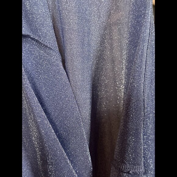 Free People Shirt Large Womens Purple Metallic Shiny Long Sleeve Nylon Top - Picture 9 of 9